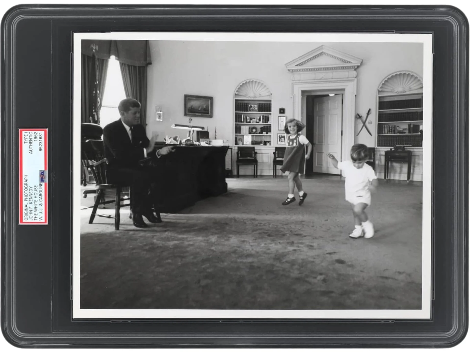 TYPE 1 1962 John F. Kennedy, Caroline Kennedy, John F. Kennedy Jr. - Original Photo by White House Photographer Cecil Stoughton