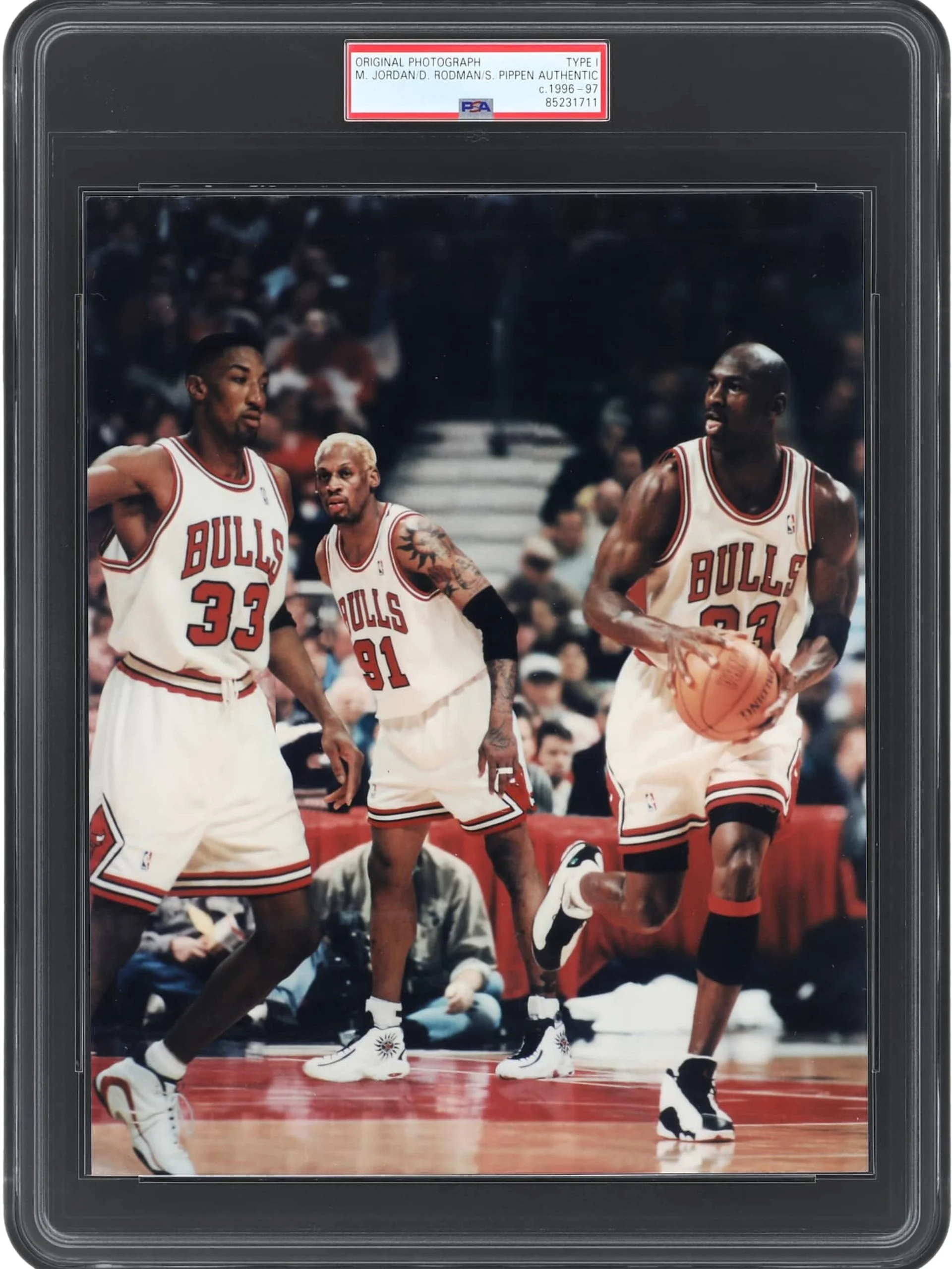 TYPE 1 1996-97 Michael Jordan, Scottie Pippen, Dennis Rodman - Original Photo