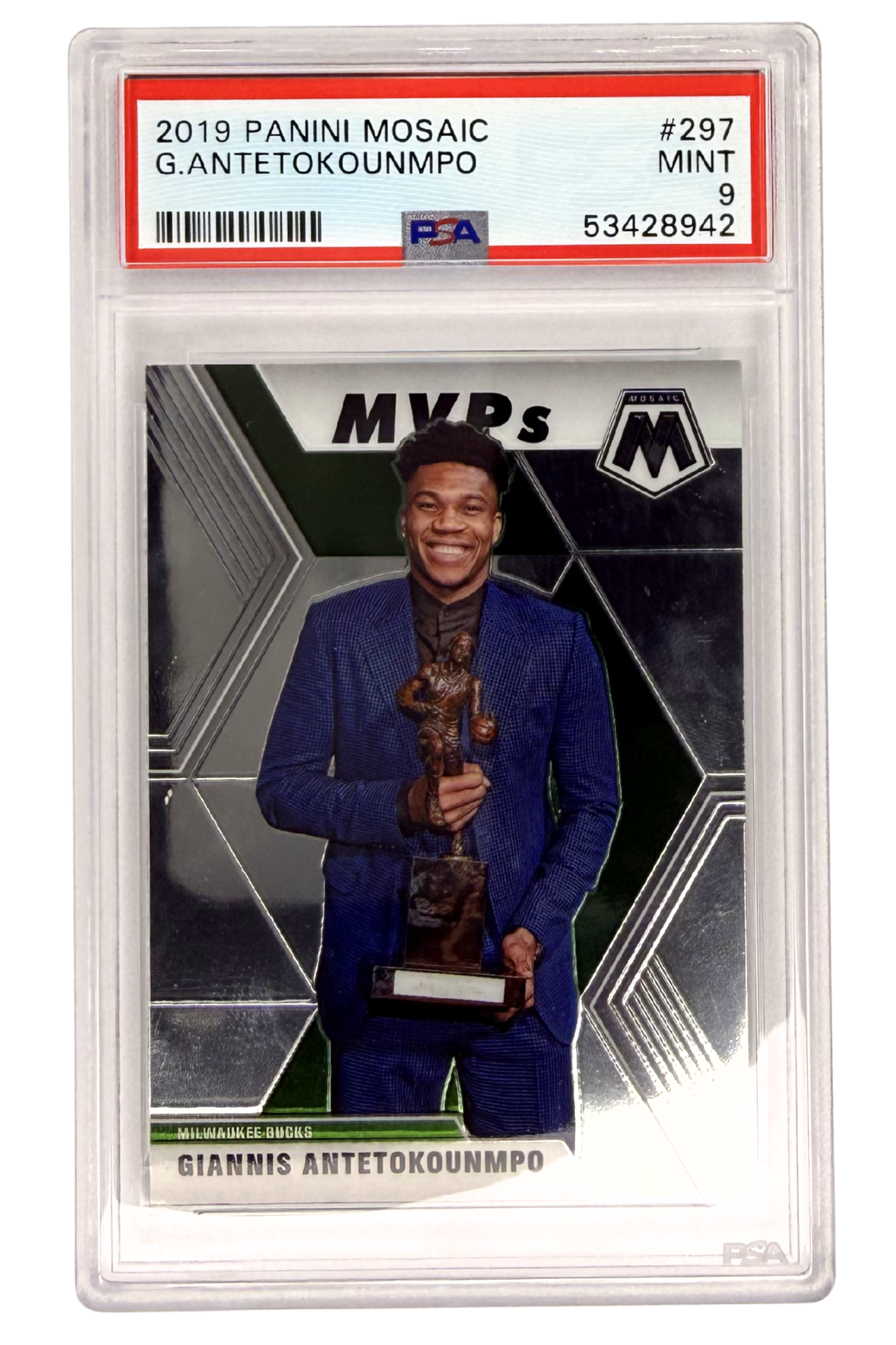 GRADED 9.0 Giannis Antetokounmpo - 2019 Panini Mosaic #297