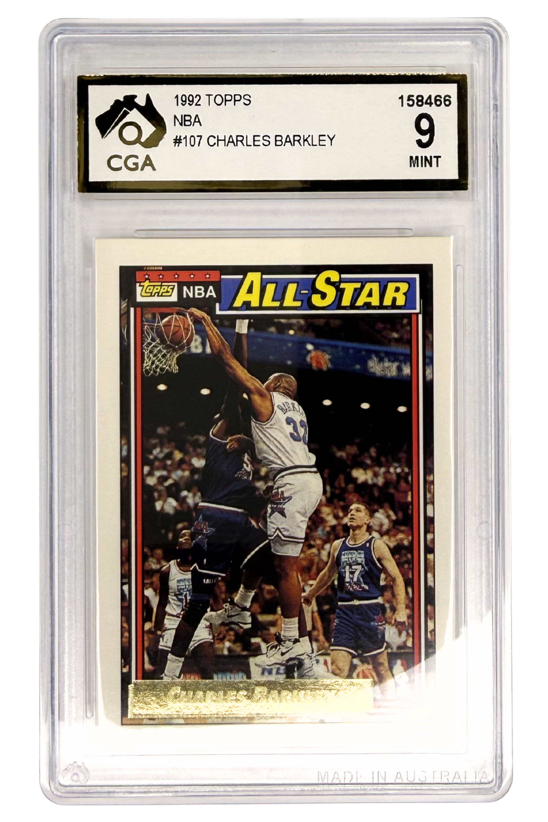 GRADED 9.0 Charles Barkley - 1992 Topps #107