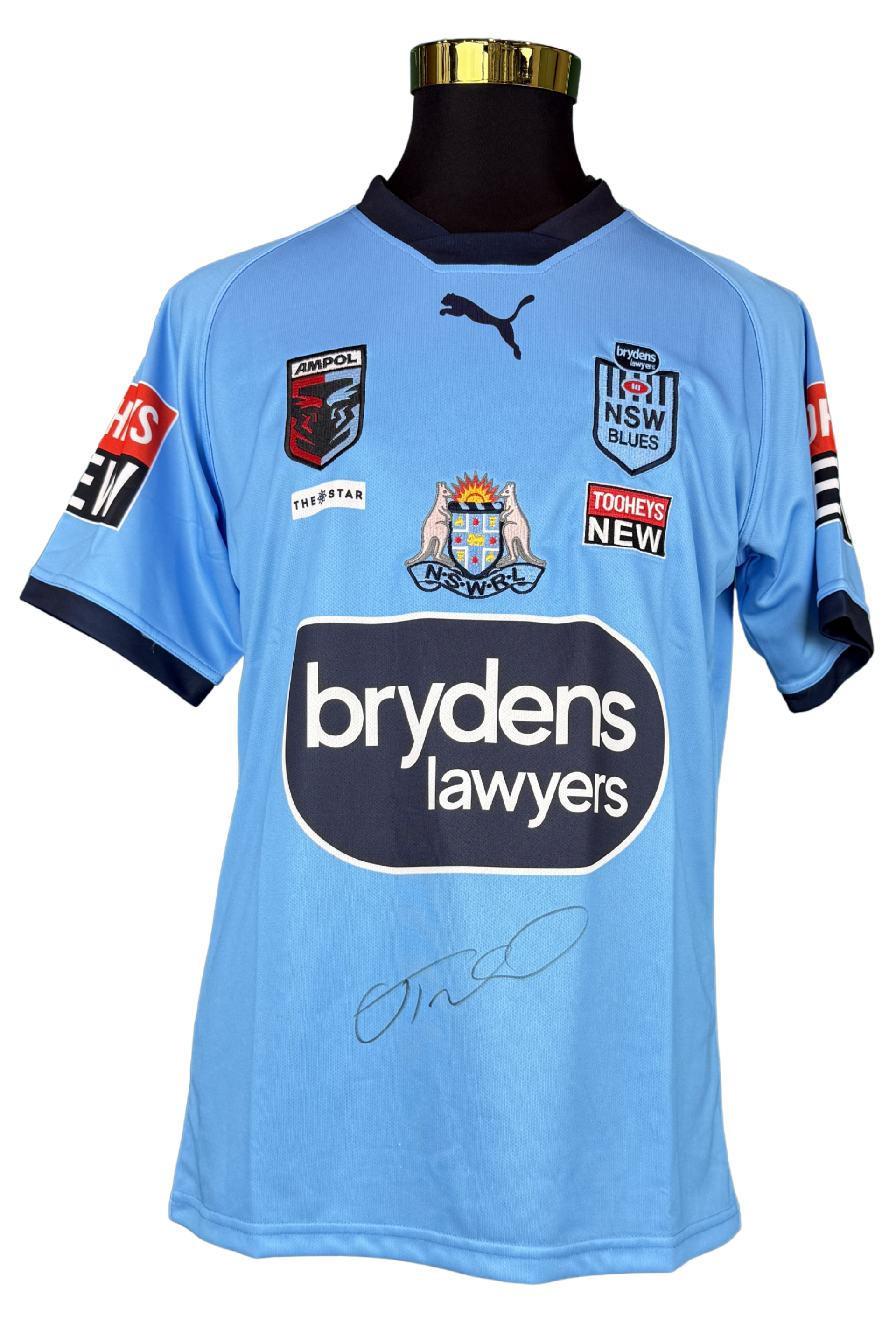 Front of James Tedesco Signed NSW Blues State of Origin NRL Jersey