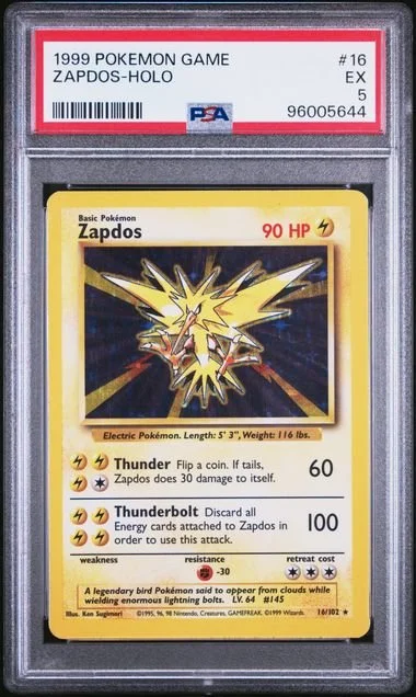 GRADED 5.0 HOLO Zapdos - Base Set Unlimited #16 of #102