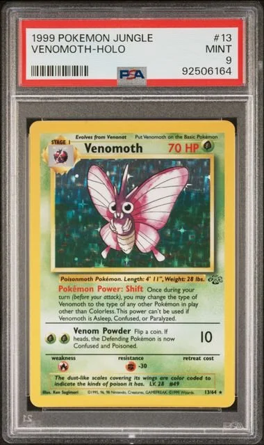 GRADED 9.0 HOLO Venomoth - Jungle #13 of #64