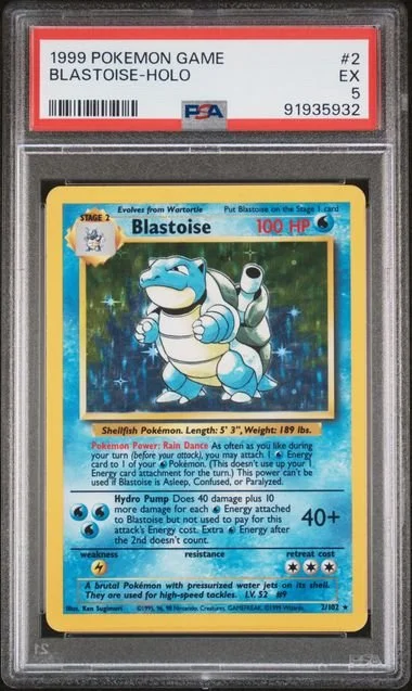 GRADED 5.0 HOLO Blastoise - Base Set Unlimited #2 of #102
