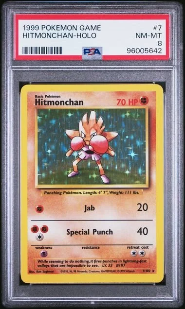 GRADED 8.0 HOLO Hitmonchan - Base Set Unlimited #7 of #102