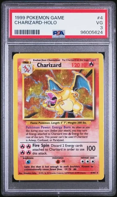 GRADED 3.0 HOLO Charizard - Base Set Unlimited #4 of #102