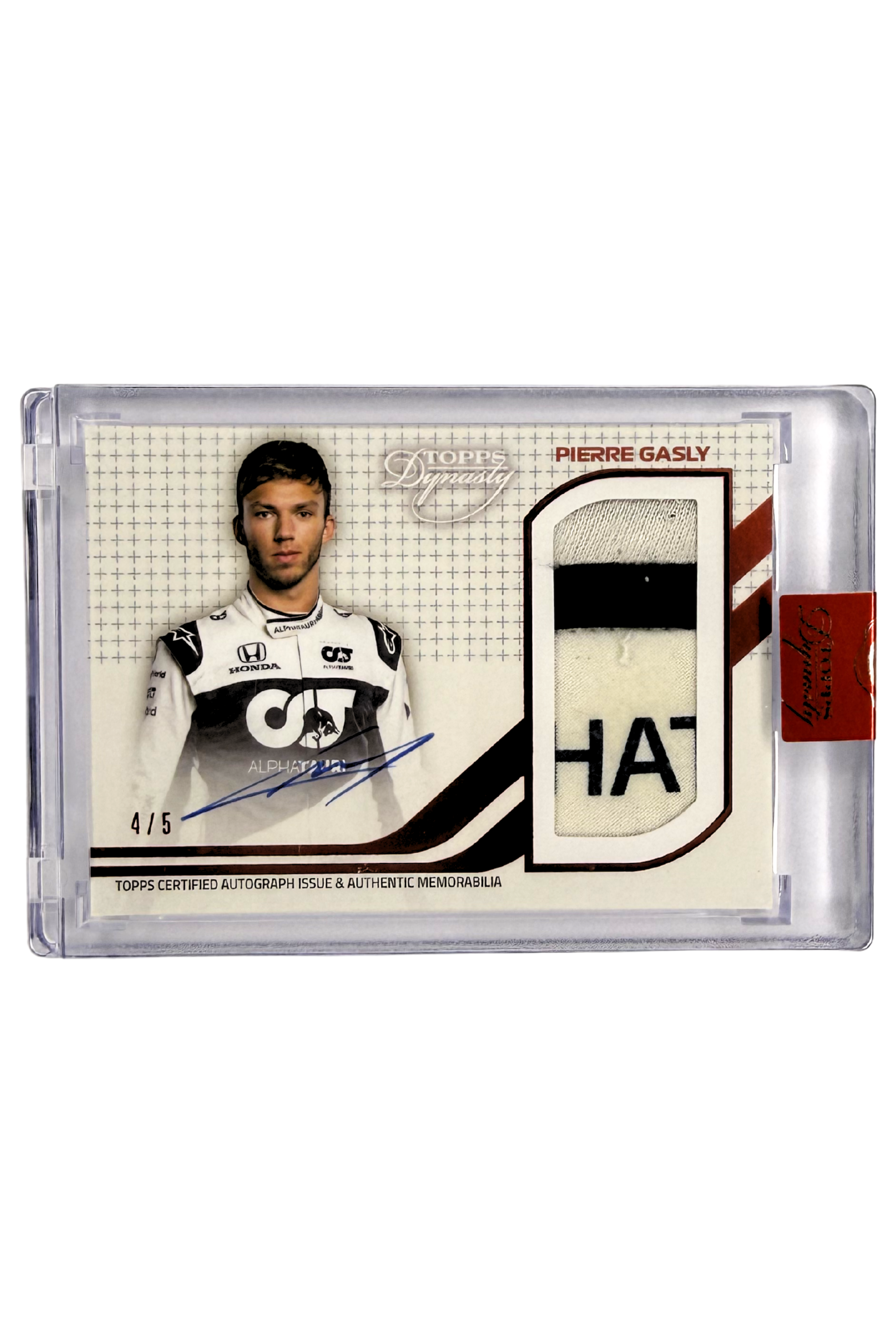 SIGNED Pierre Gasly - 2021 Topps Dynasty Formula 1 Patch Card (#4 of 5)