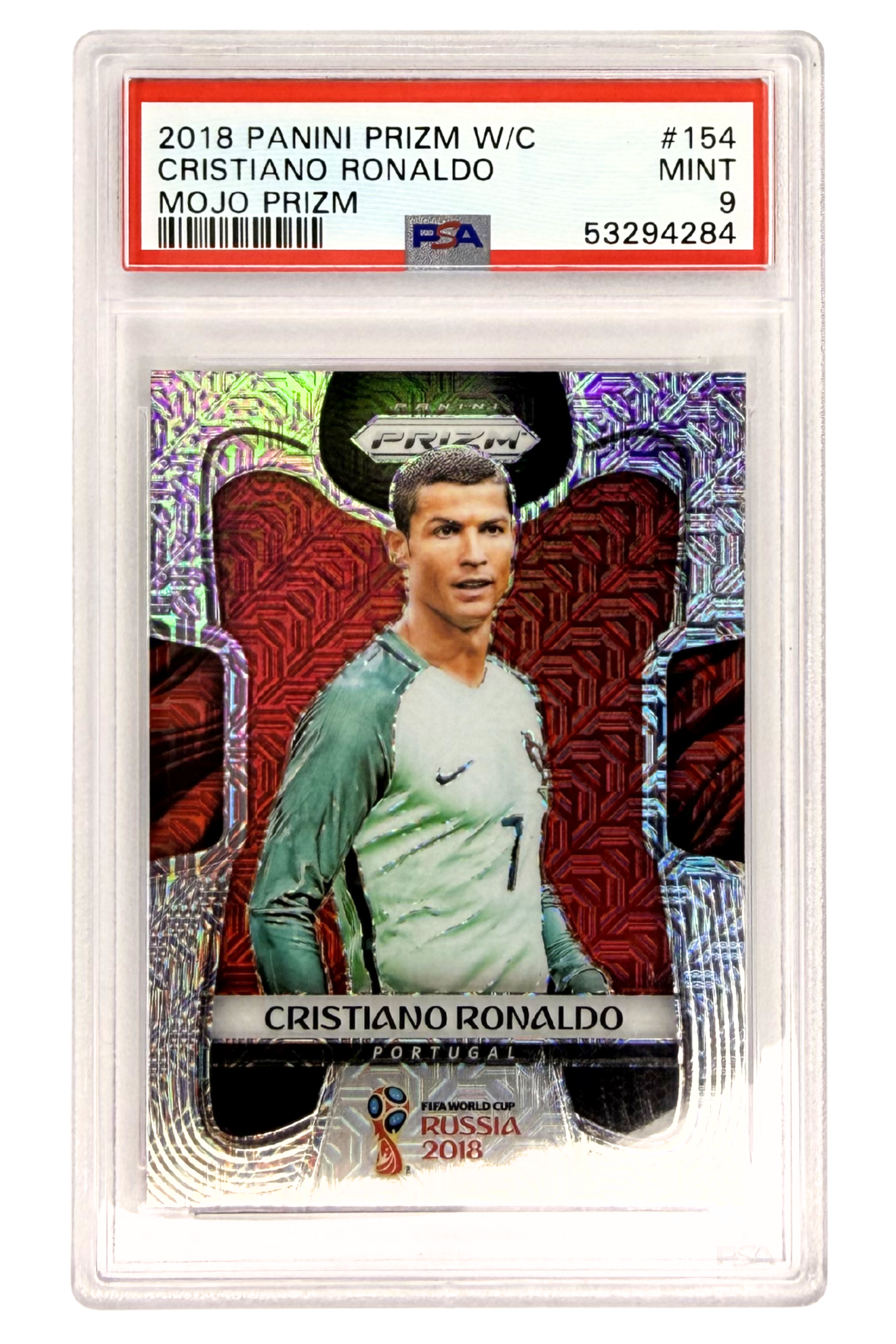 GRADED 9.0 Cristiano Ronaldo - 2018 Panini Prizm #154
