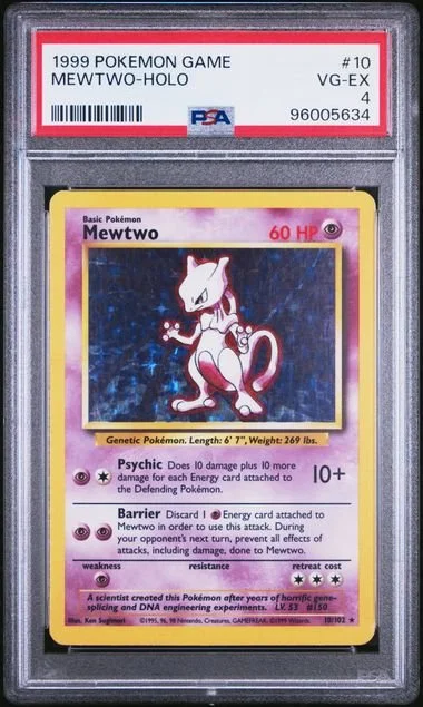 GRADED 4.0 HOLO Mewtwo - Base Set Unlimited #10 of #102
