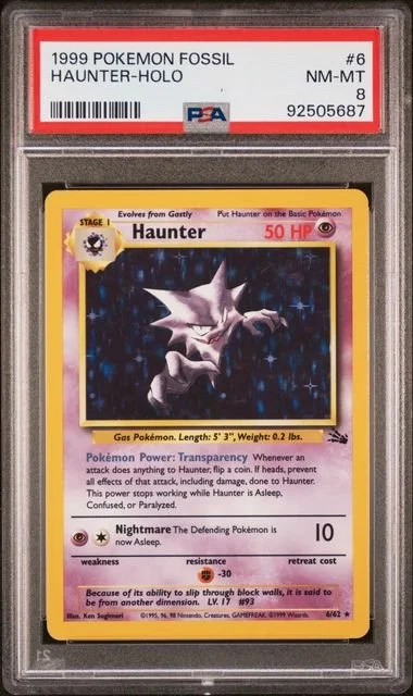 GRADED 8.0 HOLO Haunter - Fossil #6 of #62