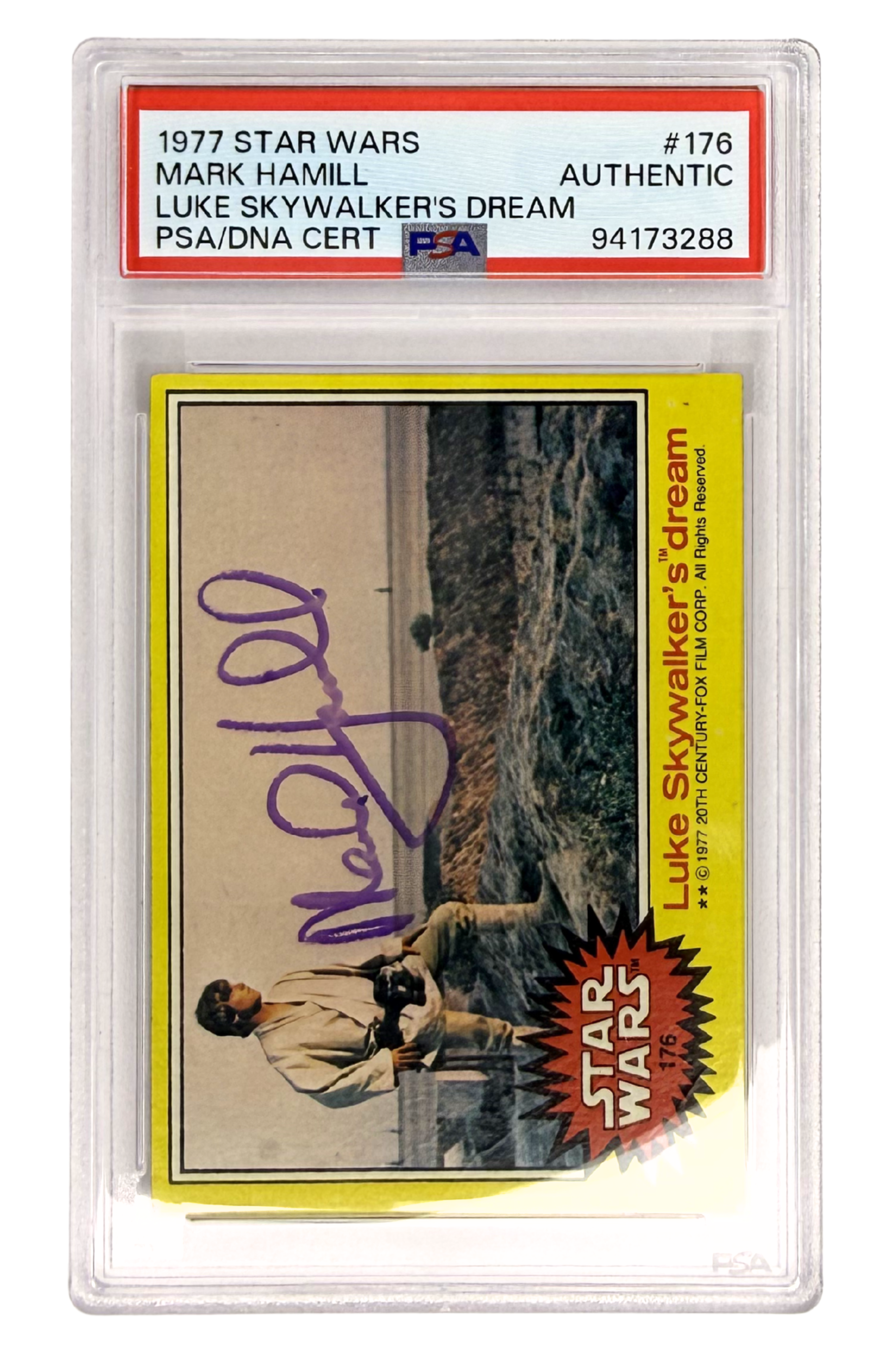 SIGNED Mark Hamill - 1977 Star Wars #176 Luke Skywalker's Dream Card