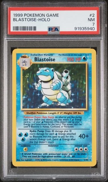 GRADED 7.0 HOLO Blastoise - Base Set Unlimited #2 of #102