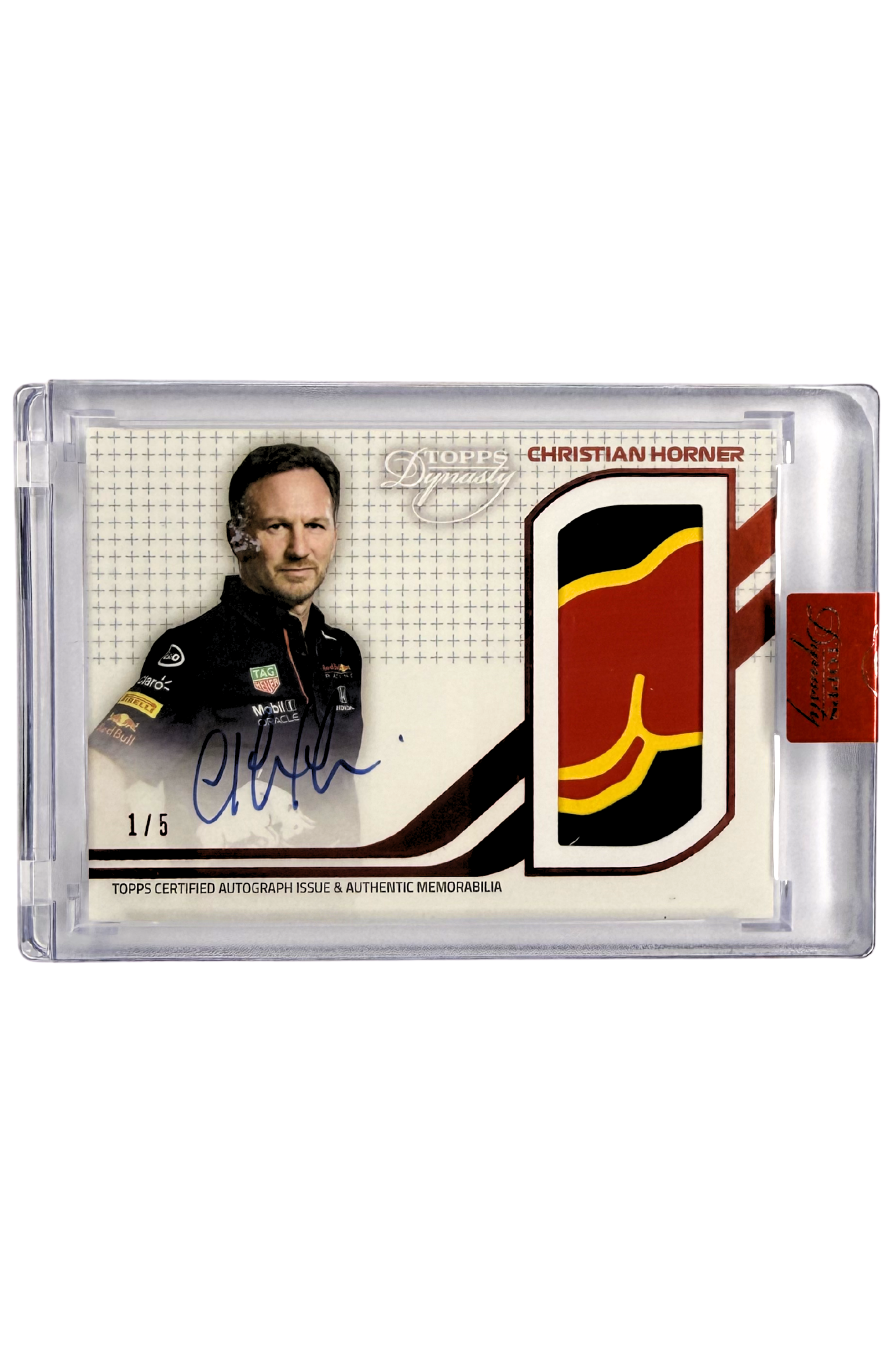 SIGNED Christian Horner - 2021 Topps Dynasty Formula 1 Patch Card (#1 of 5)
