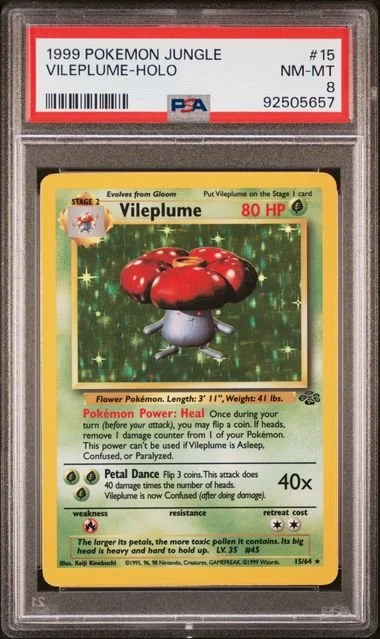 GRADED 8.0 HOLO Vileplume - Jungle #15 of #64