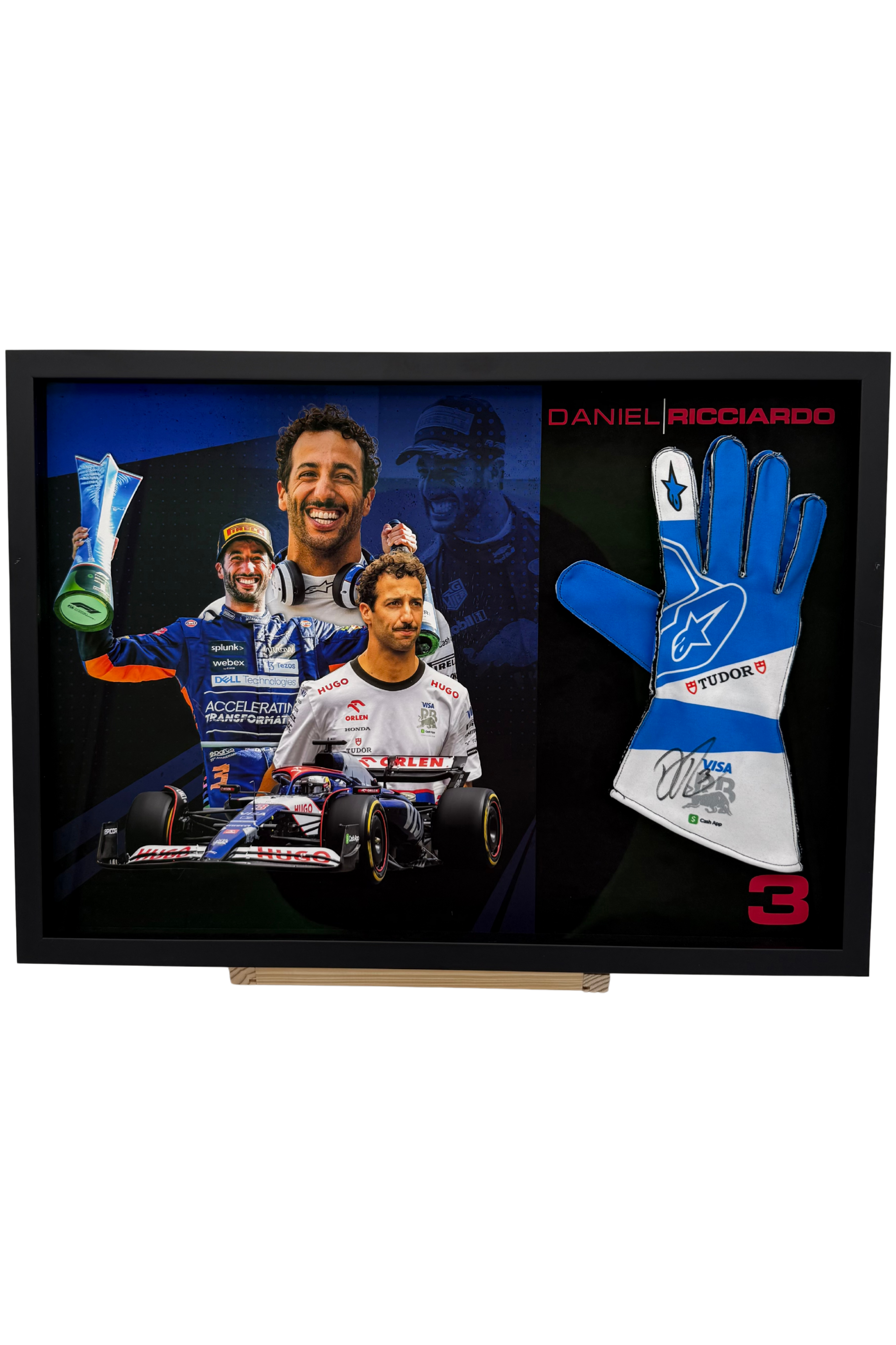 SIGNED & FRAMED Daniel Ricciardo - Visa Cash App Bulls Glove — Mr ...