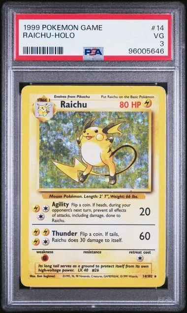 GRADED 3.0 HOLO Raichu - Base Set Unlimited #14 of #102