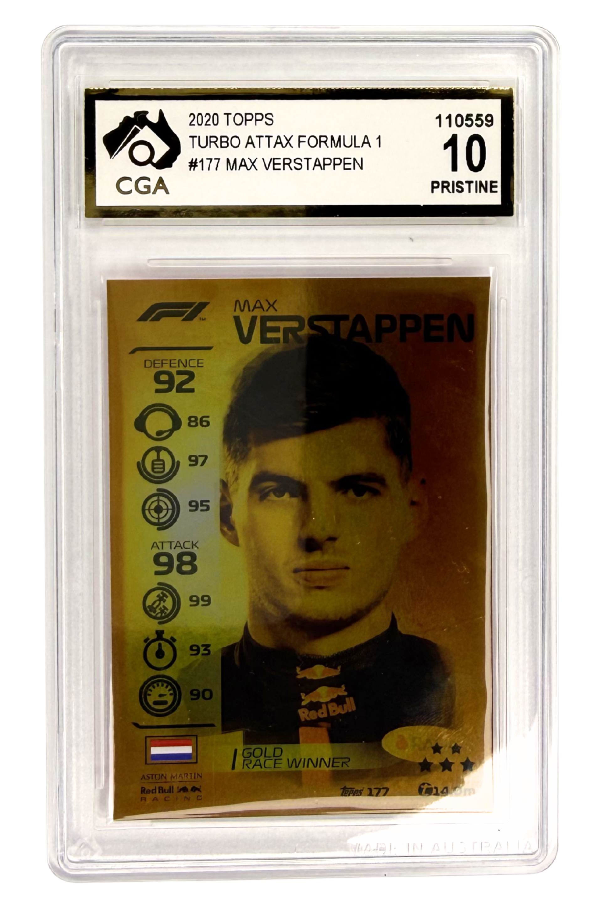 GRADED 10 Max Verstappen - 2020 Topps Turbo Attax #177