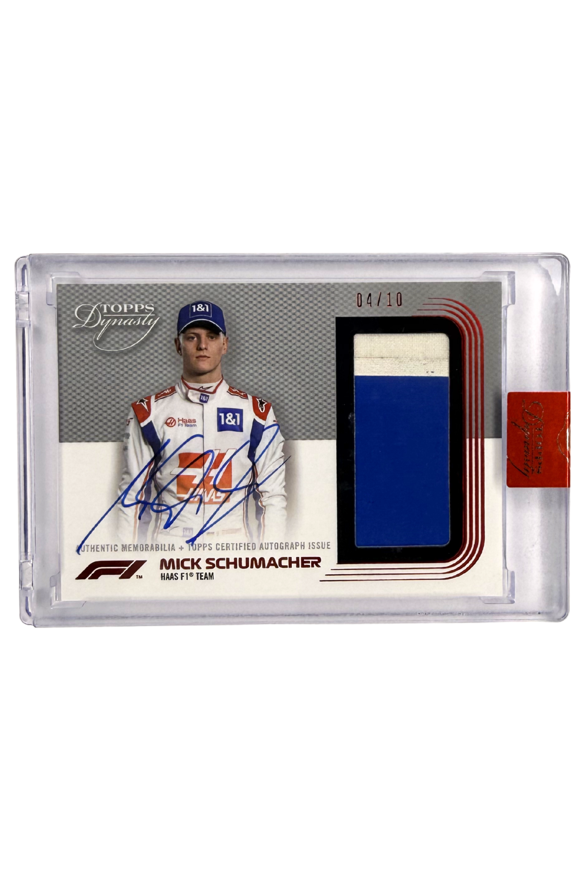SIGNED Mick Schumacher - 2022 Topps Dynasty Formula 1 Patch Card (#4 of 10)