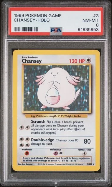GRADED 8.0 HOLO Chansey - Base Set Unlimited #3 of #102