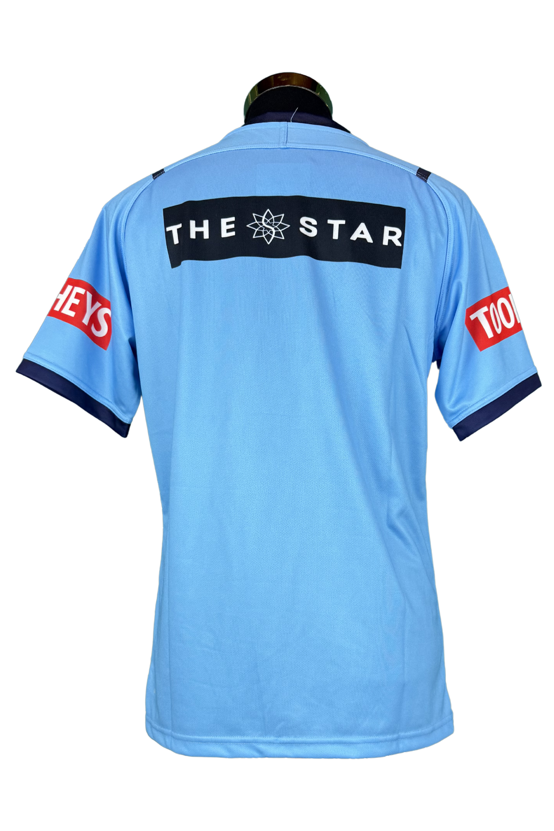 Back of signed NSW Blues State of Origin rugby league jersey