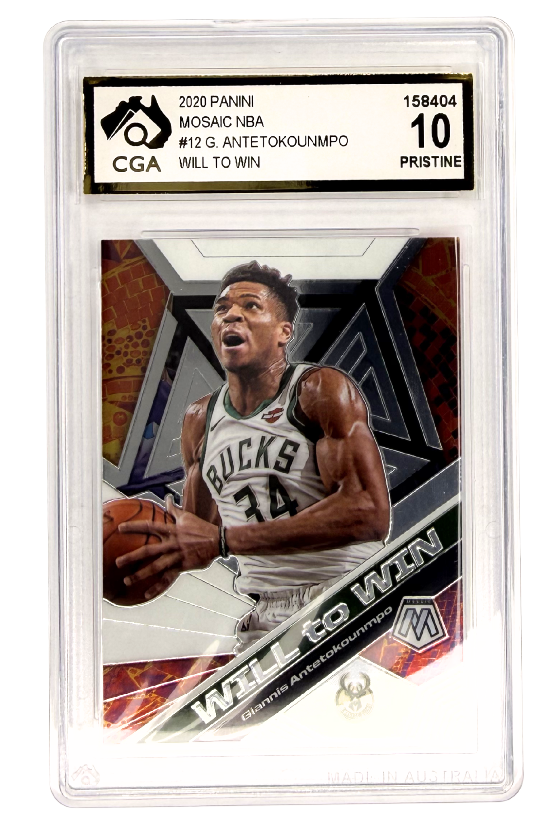 GRADED 10 Giannis Antetokounmpo - 2020 Panini Mosaic #12