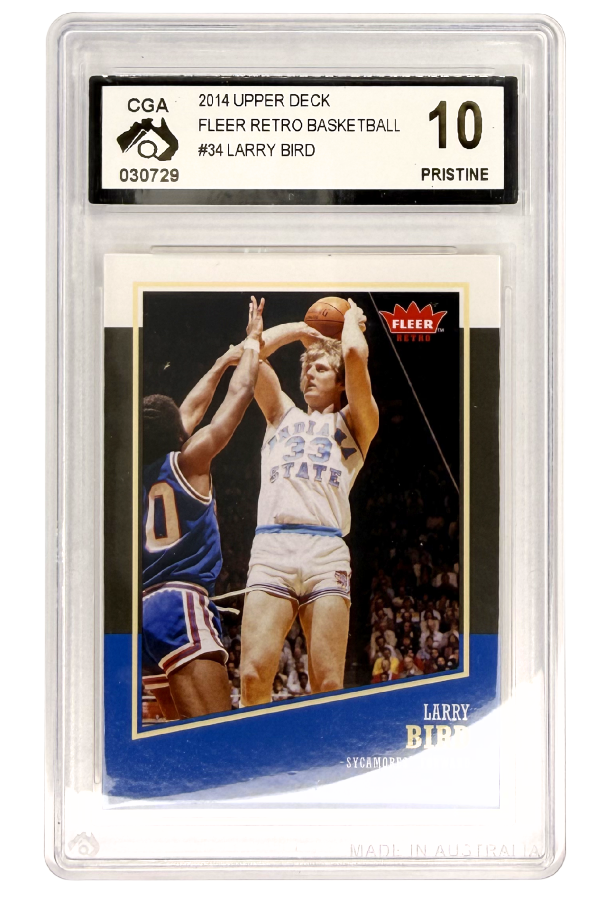GRADED 10 Larry Bird - 2014 Upper Deck Fleer Retro #34