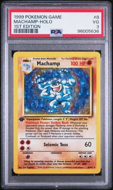 GRADED 3.0 HOLO Machamp - Base Set Unlimited #8 of #102