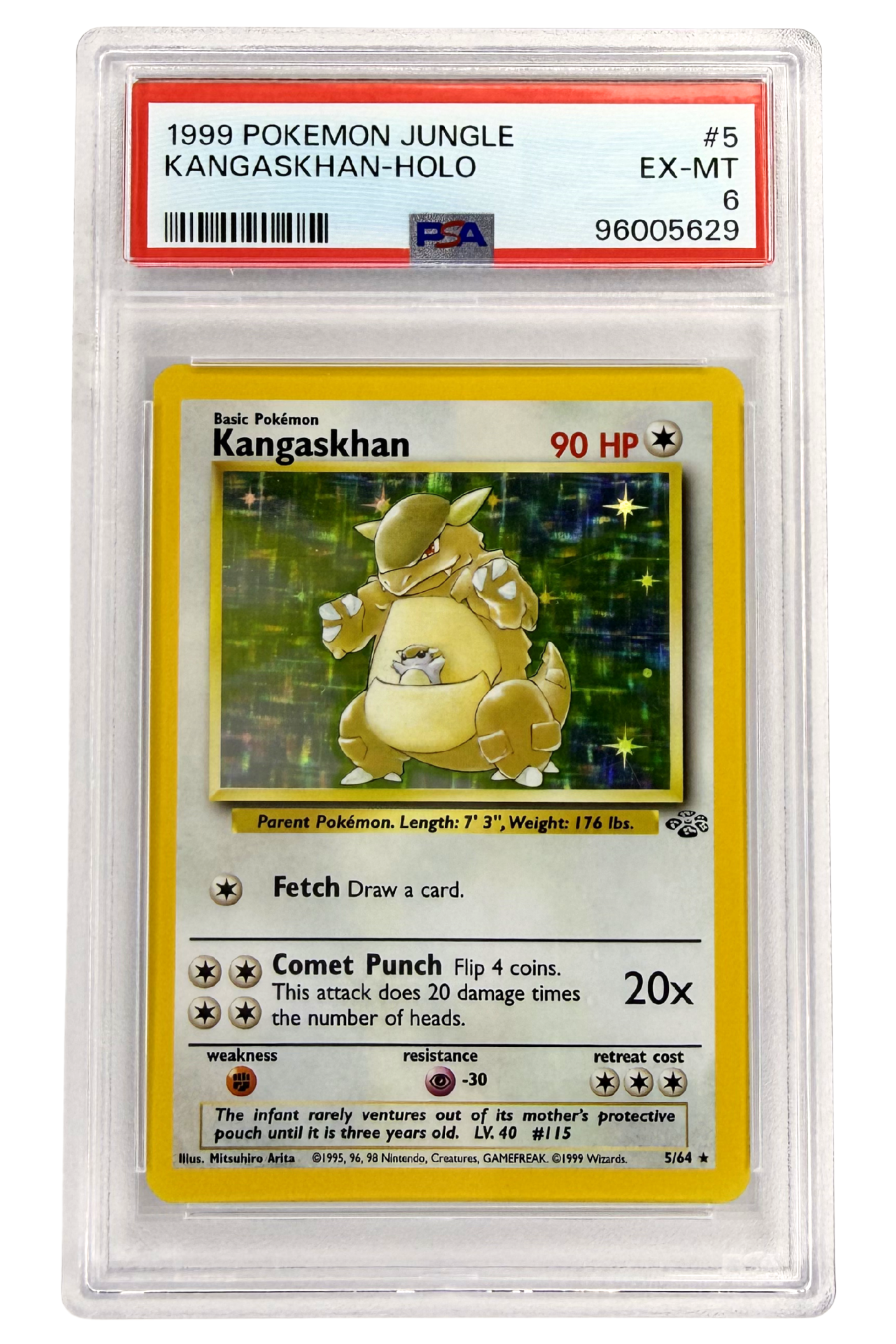 GRADED 6.0 HOLO Kangaskhan - Jungle #5 of #64