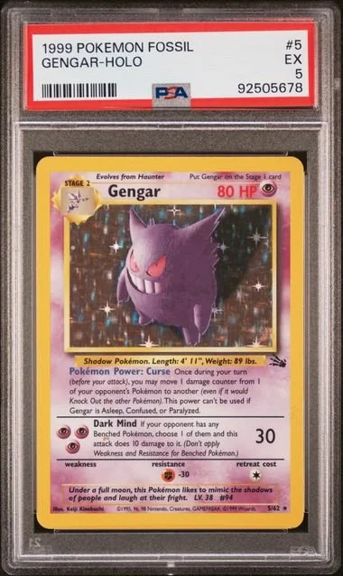 GRADED 5.0 HOLO Gengar - Fossil #5 of #62