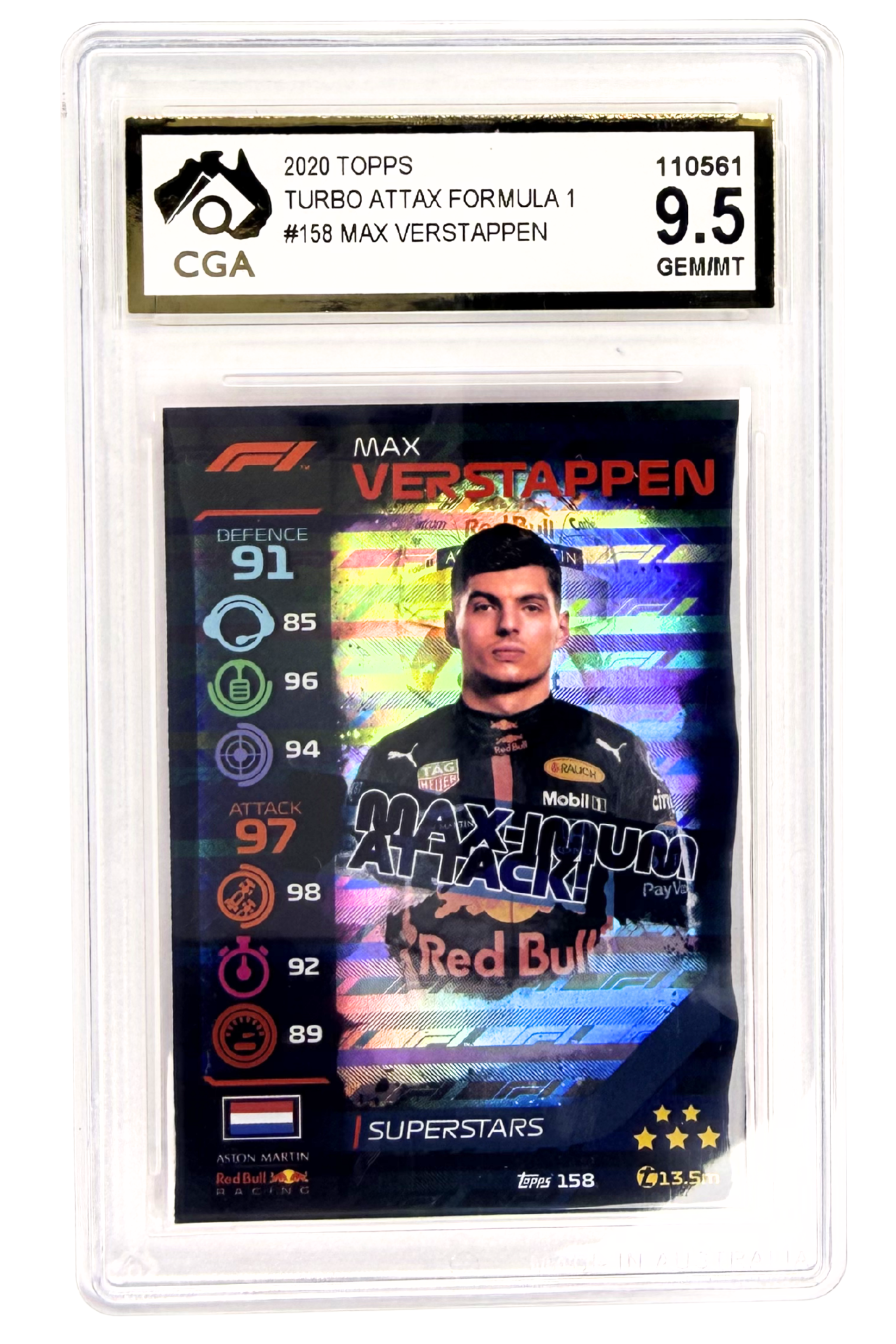 GRADED 9.5 Max Verstappen - 2020 Topps Turbo Attax #158