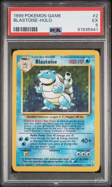 GRADED 5.0 HOLO Blastoise - Base Set Unlimited #2 of #102
