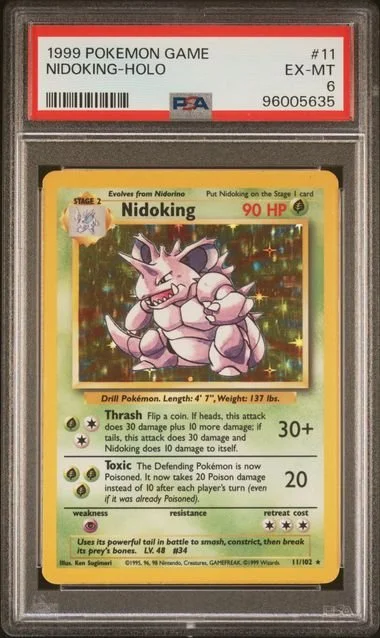GRADED 6.0 HOLO Nidoking - Base Set Unlimited #11 of #102