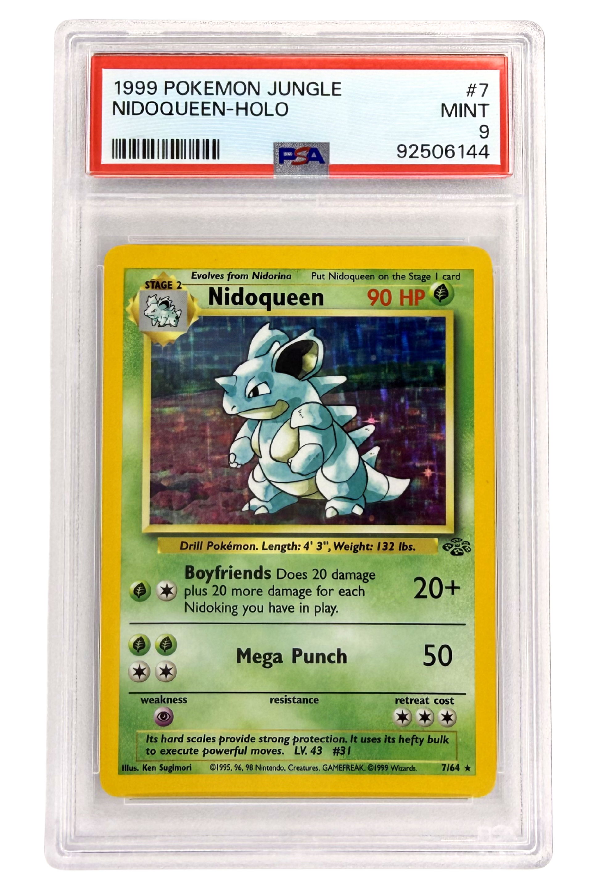 GRADED 9.0 HOLO Nidoqueen - Jungle #7 of #64