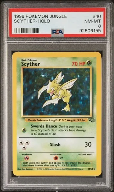 GRADED 8.0 HOLO Scyther - Jungle #10 of #64