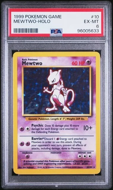 GRADED 6.0 HOLO Mewtwo - Base Set Unlimited #10 of #102