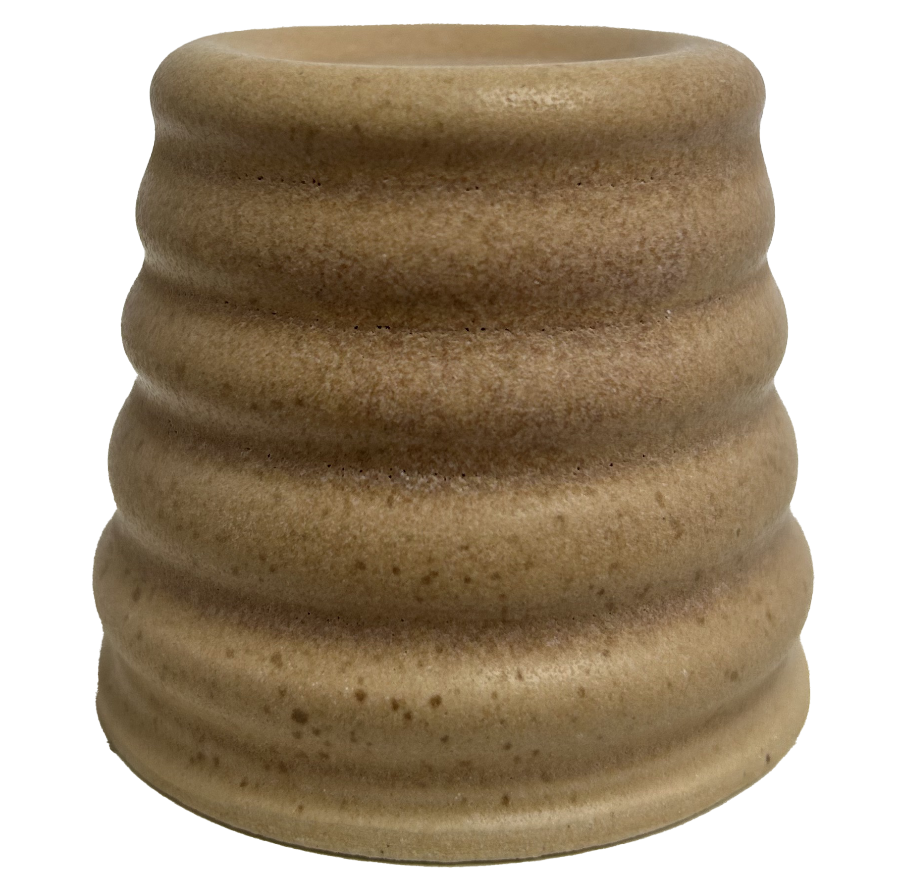 Close-up of glazed ceramic object. It used as an example to indicate the appearance of the glaze. The glaze is beige