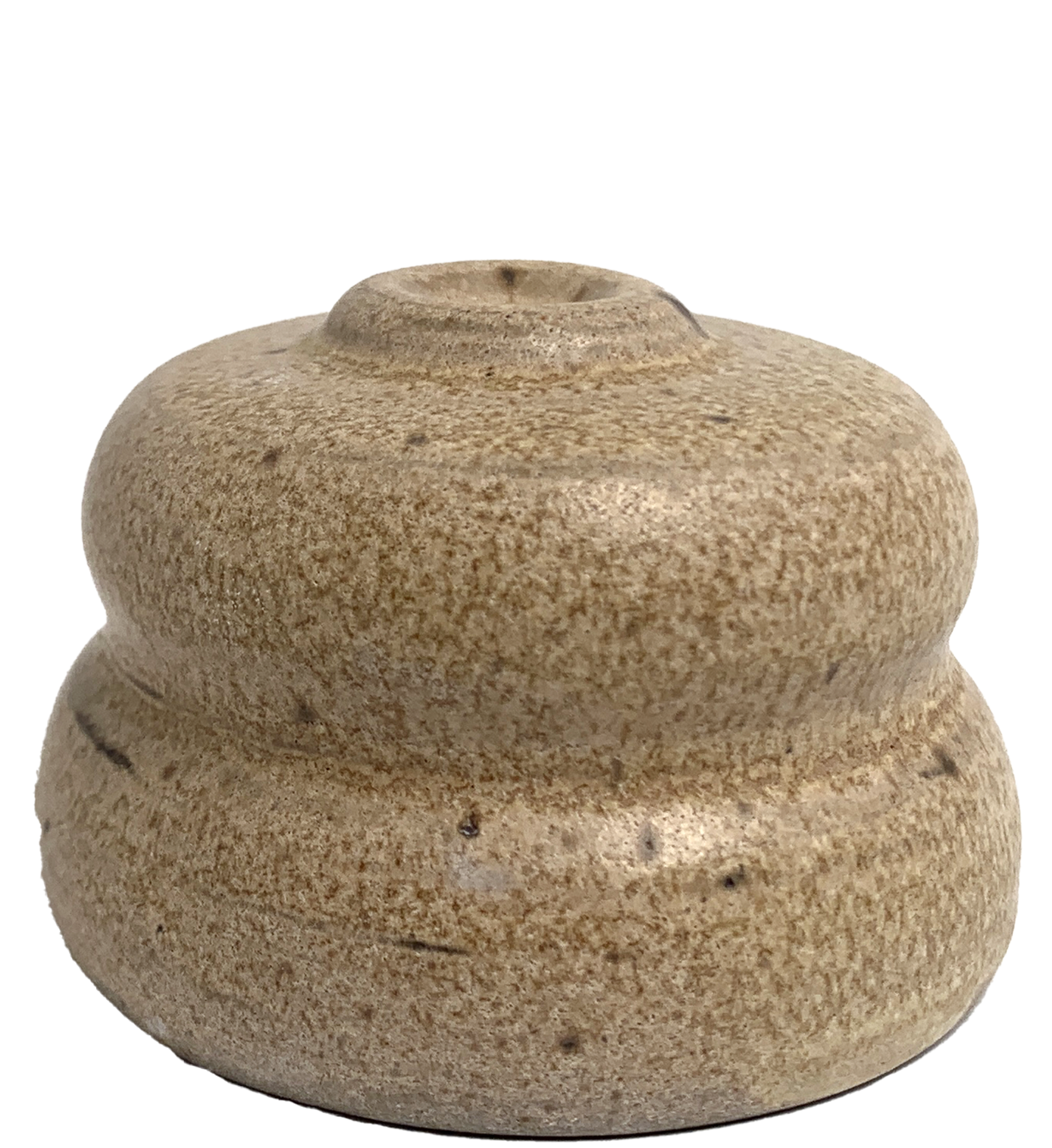 Close-up of glazed ceramic object. It used as an example to indicate the appearance of the glaze. The glaze is beige