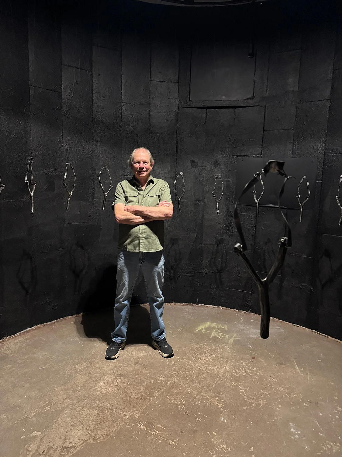 Ed Wilson by his installation "Vestige of the Eight"