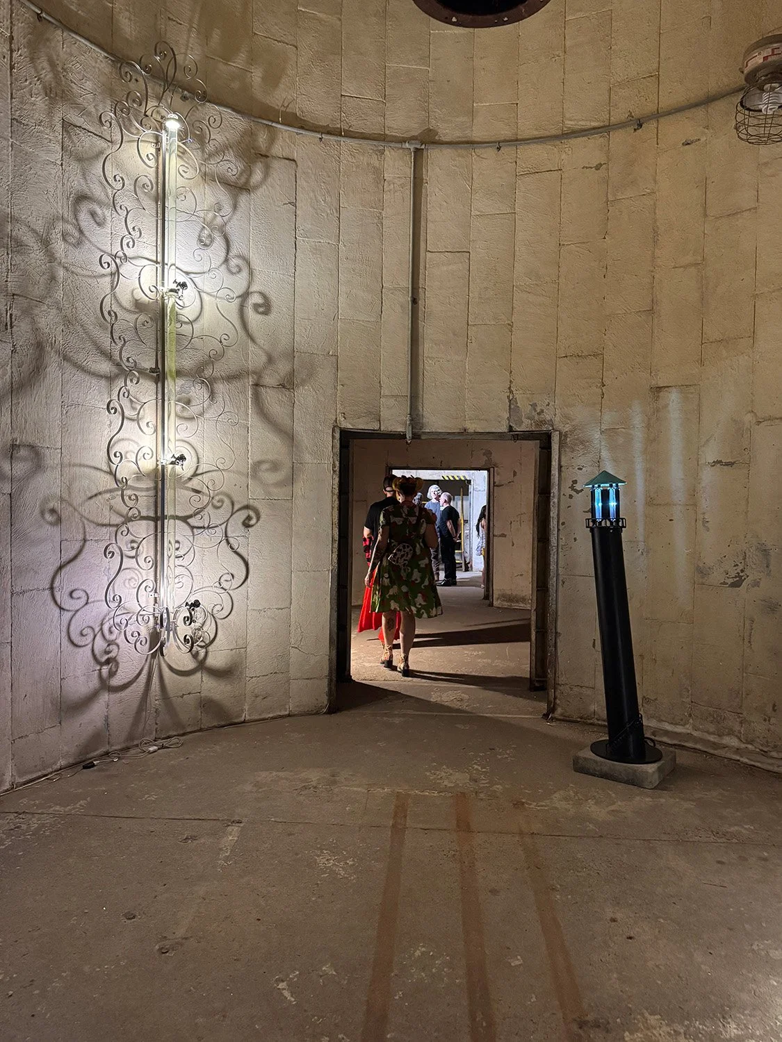Tim Glover's installation "Bayou Madonna" (left) and "Lighthouse" (right)