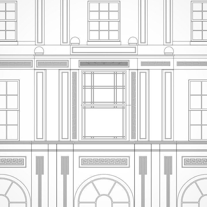 Next project - the Soane Museum.

Whilst I finish up Britannia Royal Naval College in the workshop, I am busy on the next project. I've just finished drawing up the elevation of the Soane Museum, whose refined classical elegance belies a devilishly i