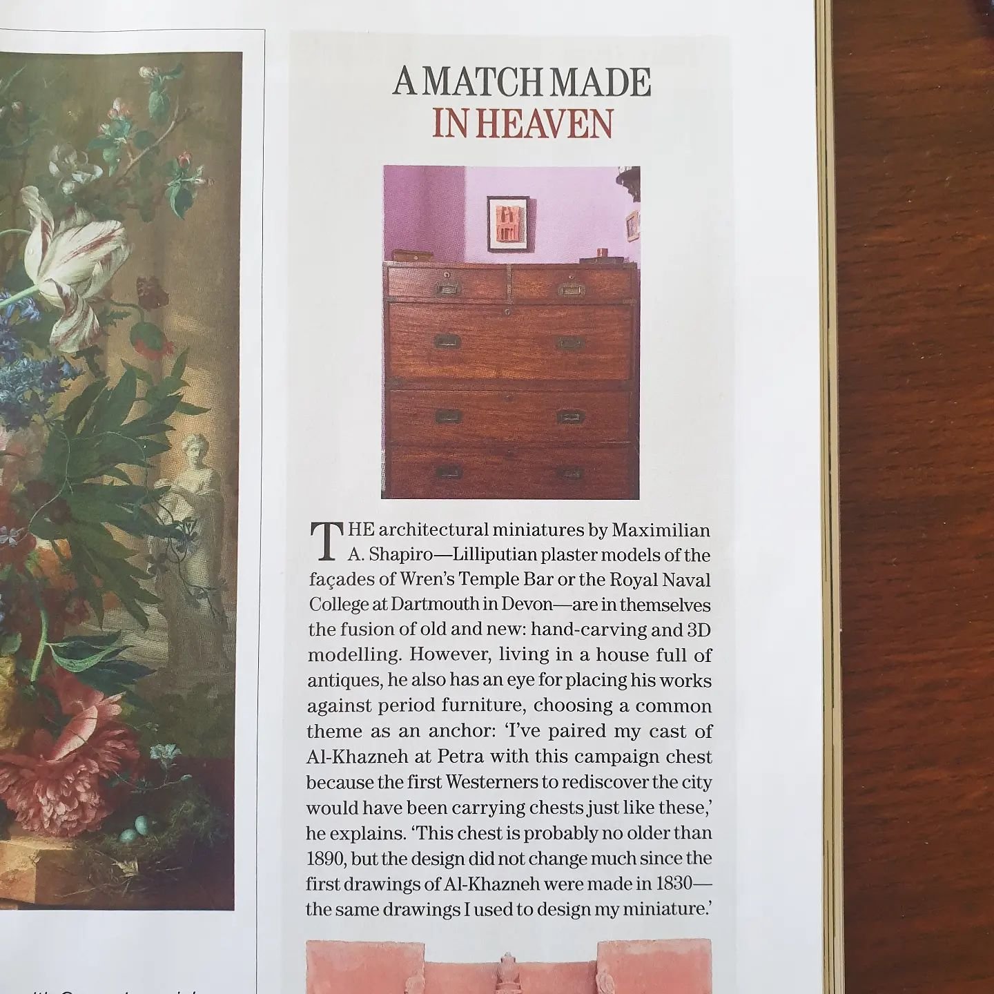 Have you bought Country Life today?!

If so, then you will see my work in the Arts and Antiques section.  I am extremely proud to have been selected to be part of this august publication!  Many thanks to Carla Passino for the writeup.

Petra is still