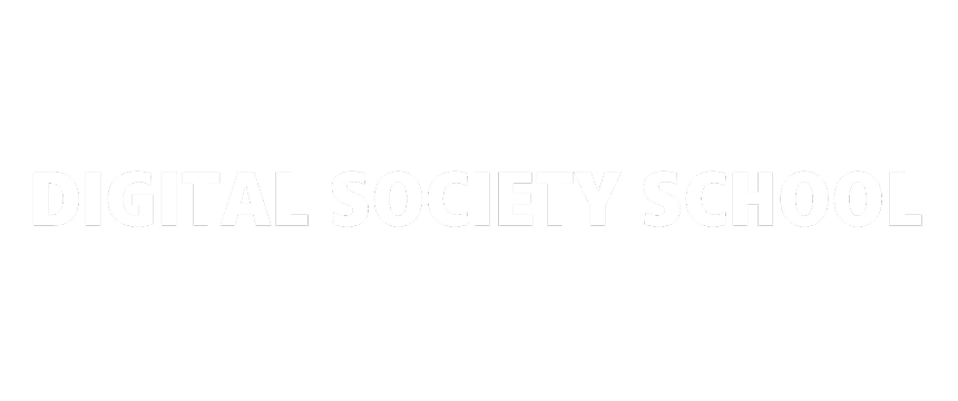 Black background with white text saying "Digital Society School".