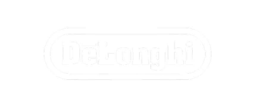 DeLonghi logo in black and white.