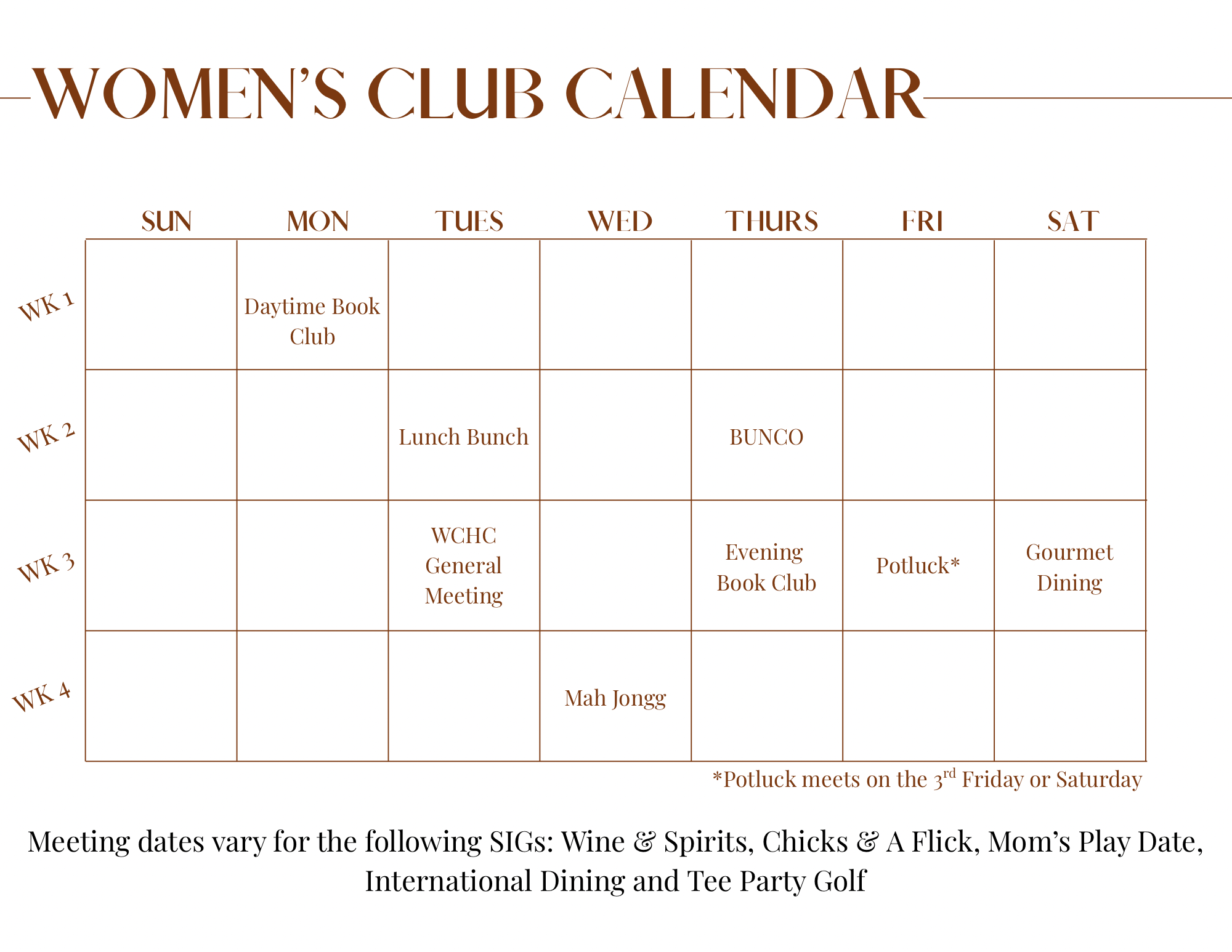 26-27 Womens Club Calendar
