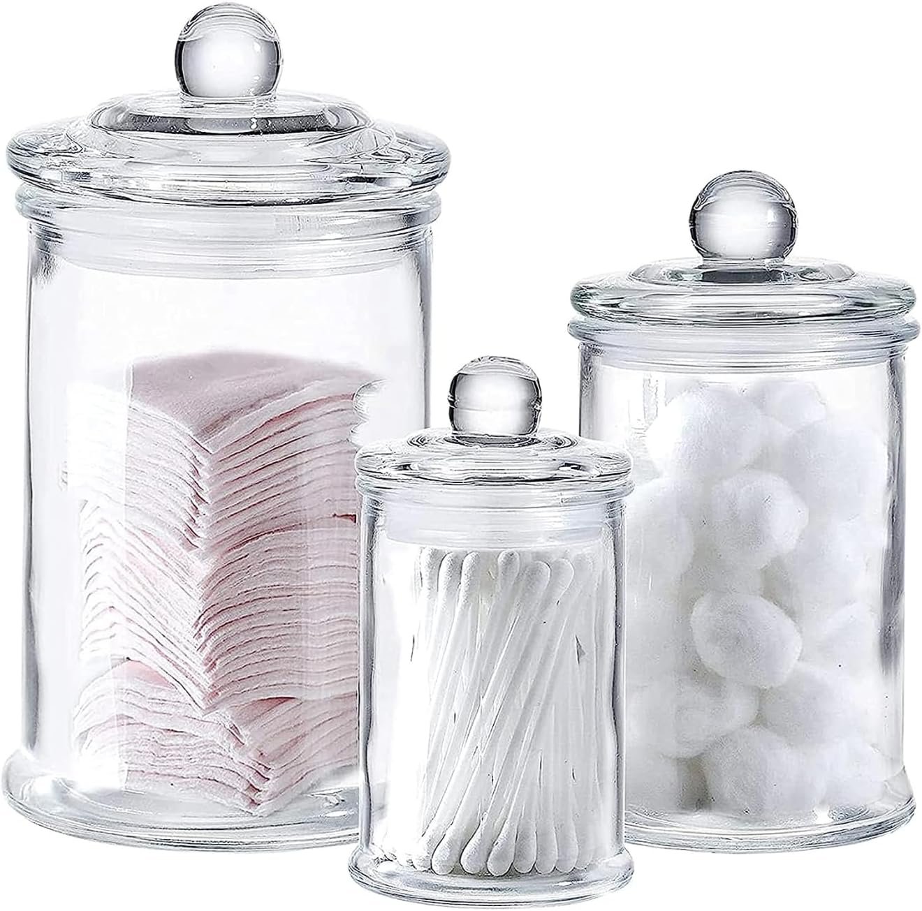 toiletries in glass containers