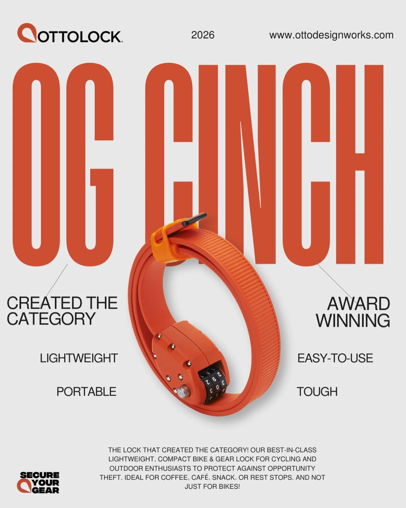 The lock that created the category! Our best-in-class lightweight, compact bike &amp; gear lock for cycling and outdoor enthusiasts to protect against opportunity theft. Ideal for coffee, caf&eacute;, snack, or rest stops. And not just for bikes!