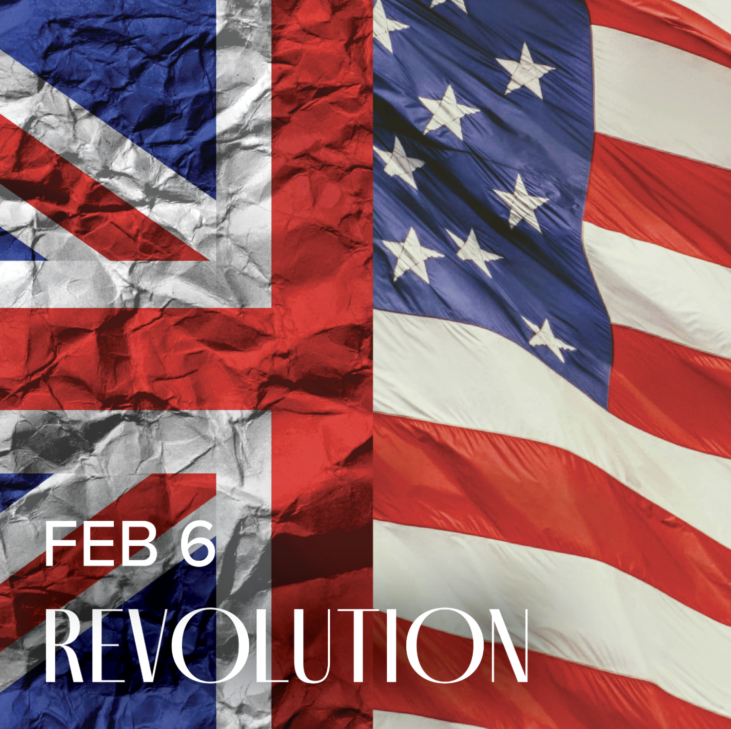 A picture of the American flag and British flag.