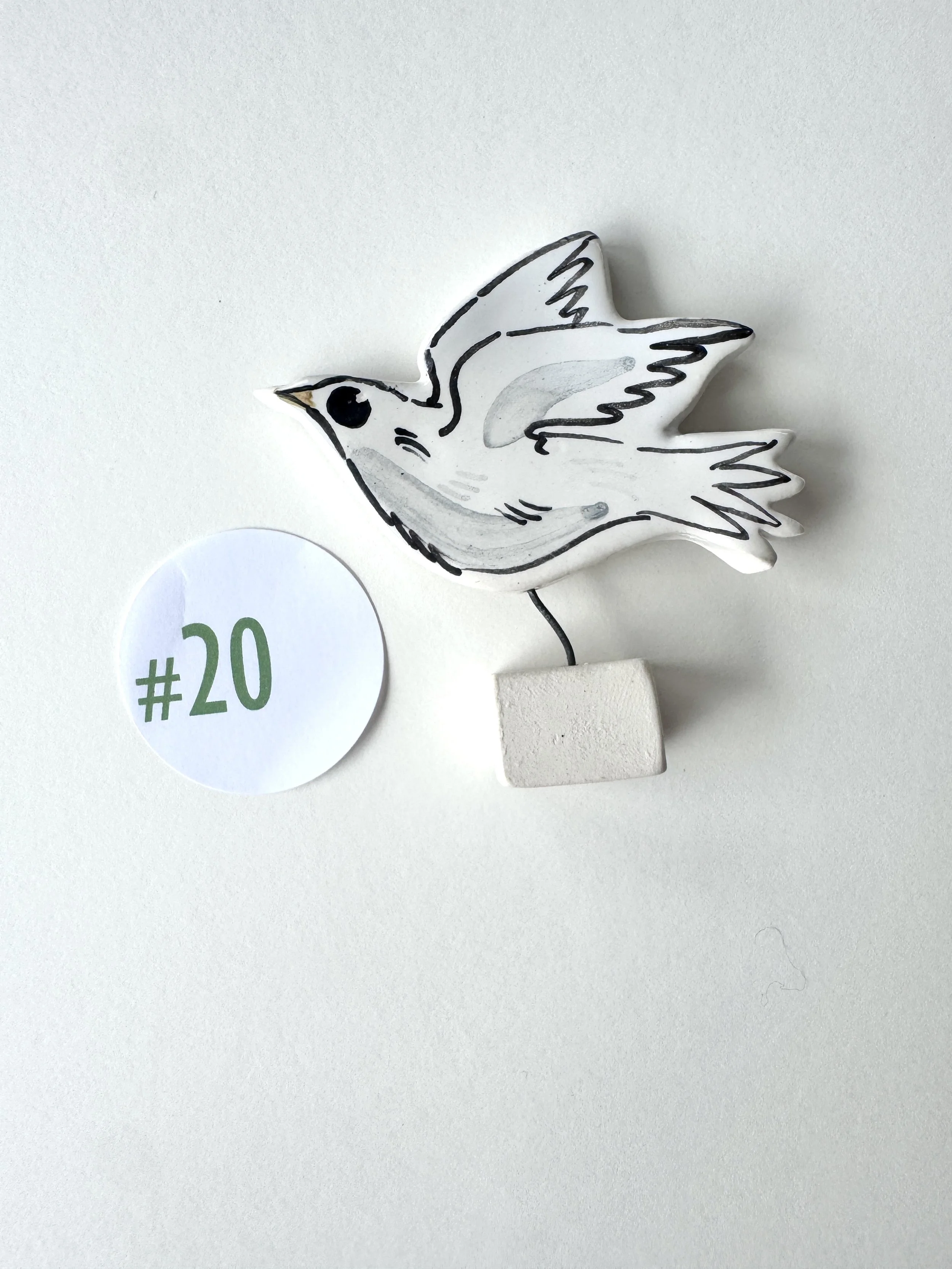 Dove pottery ornament #20