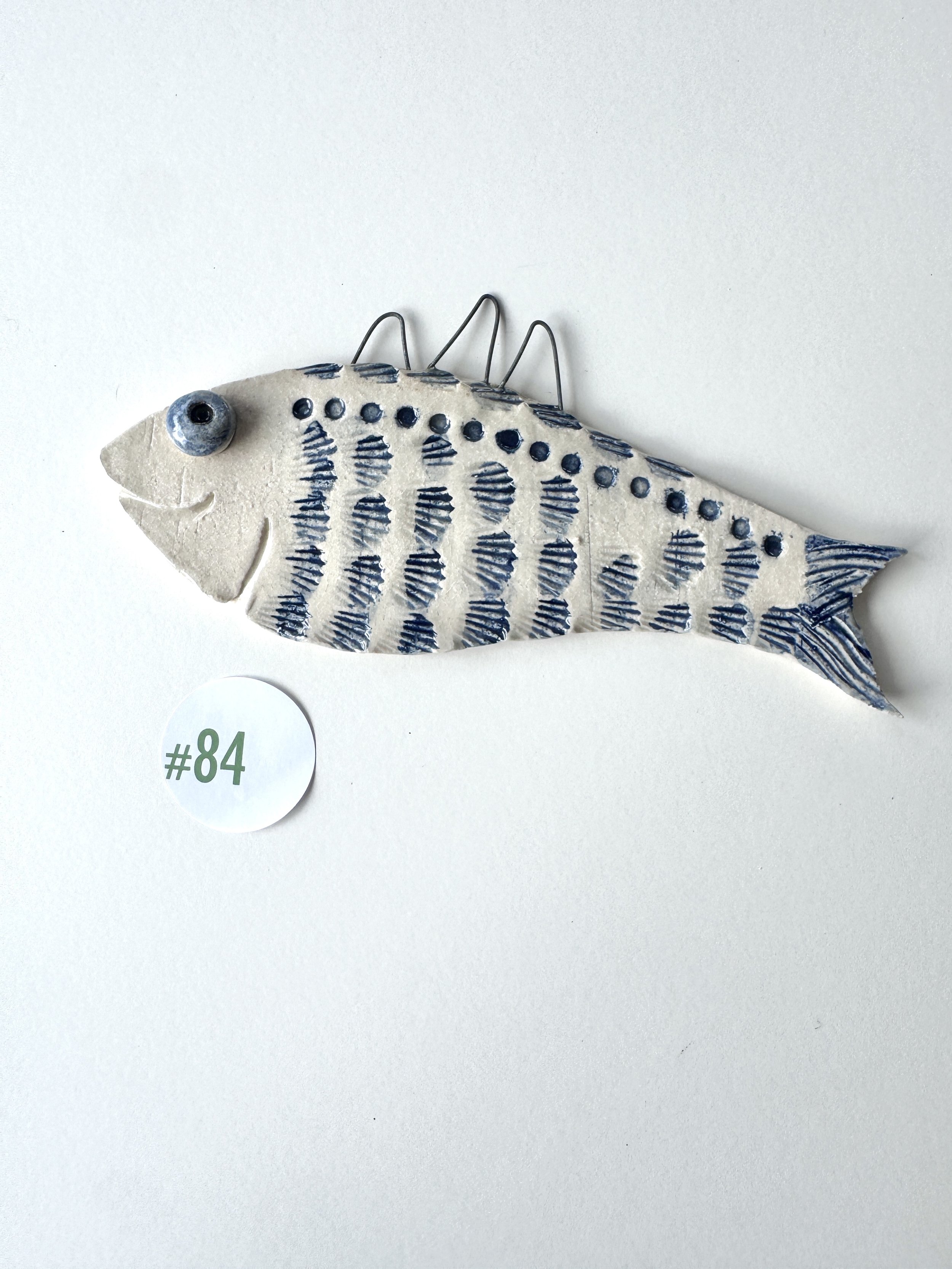 Fish stoneware ornament #84