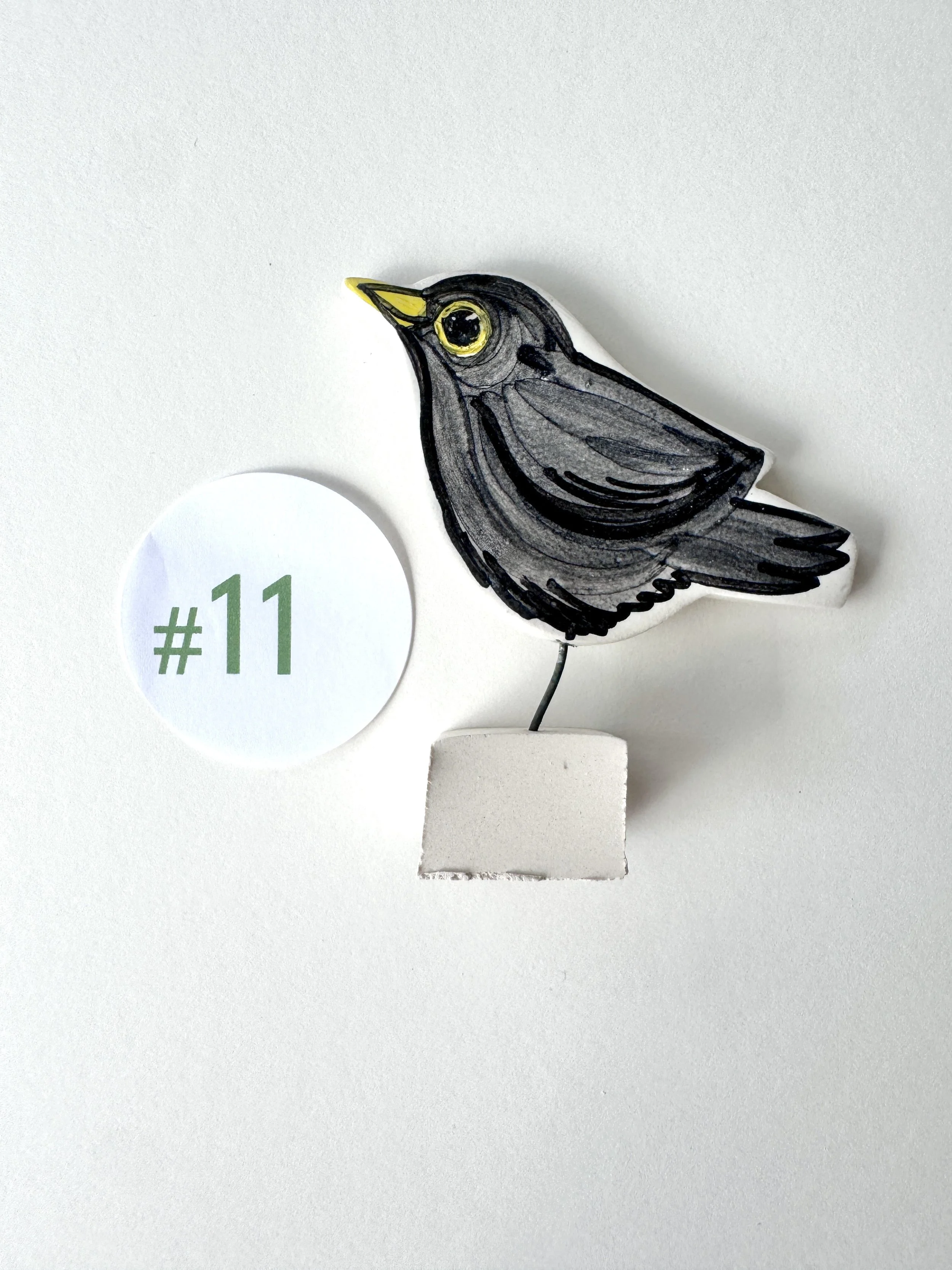 Blackbird pottery ornament #11
